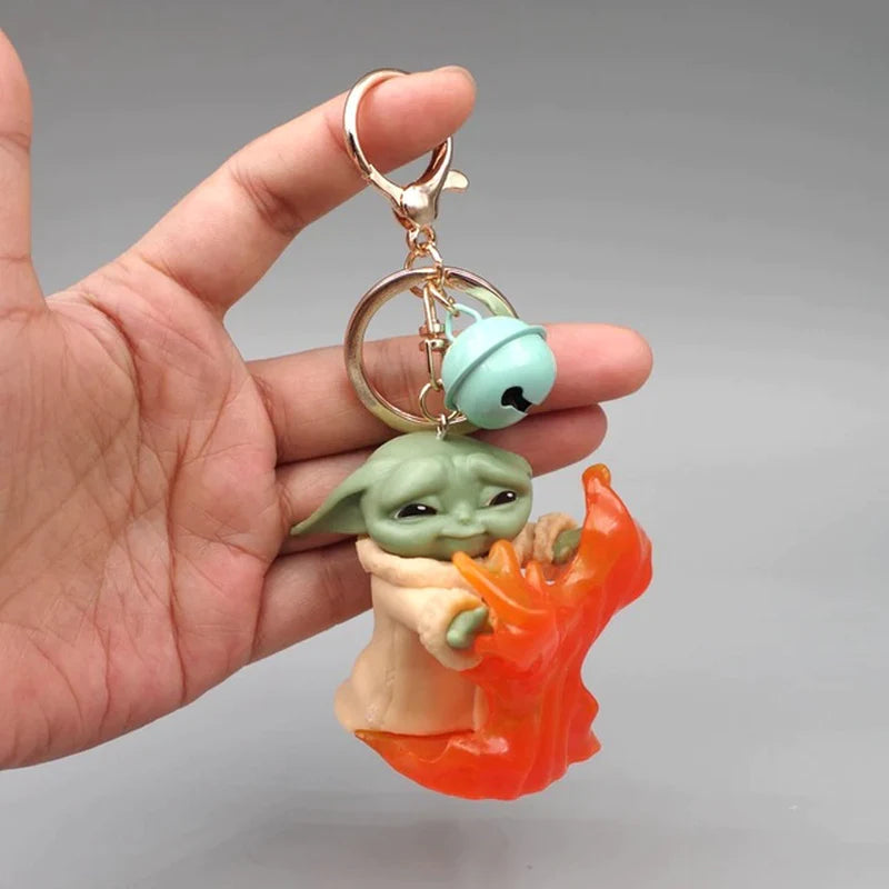 Disney Baby Yoda Keychain Yoda Model Keychain Kawaii Cartoon Pendant Keyring Anime Figure Key Chain for Kids Toy Gift
