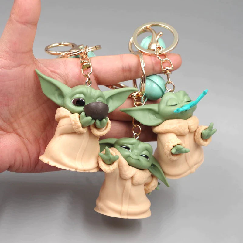 Disney Baby Yoda Keychain Yoda Model Keychain Kawaii Cartoon Pendant Keyring Anime Figure Key Chain for Kids Toy Gift