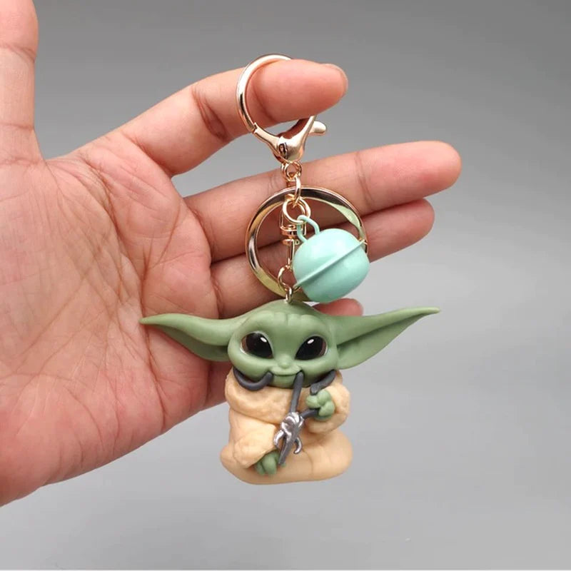Disney Baby Yoda Keychain Yoda Model Keychain Kawaii Cartoon Pendant Keyring Anime Figure Key Chain for Kids Toy Gift