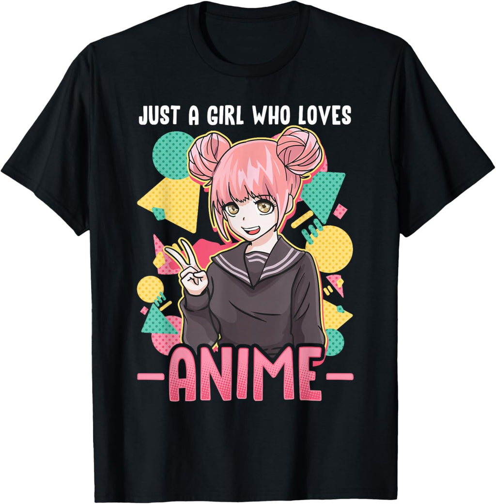 Anime Shirts for Girls Women Just a Girl Who Loves Anime T-Shirt