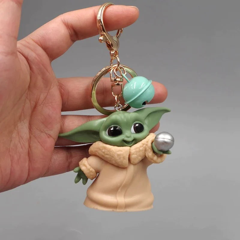 Disney Baby Yoda Keychain Yoda Model Keychain Kawaii Cartoon Pendant Keyring Anime Figure Key Chain for Kids Toy Gift