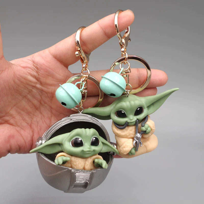 Disney Baby Yoda Keychain Yoda Model Keychain Kawaii Cartoon Pendant Keyring Anime Figure Key Chain for Kids Toy Gift