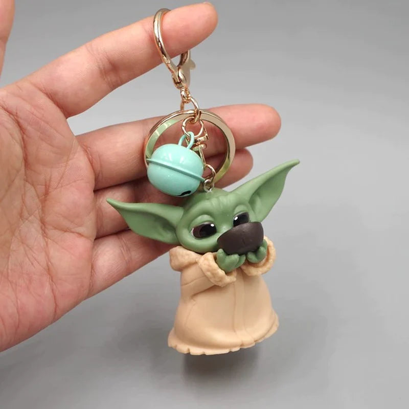 Disney Baby Yoda Keychain Yoda Model Keychain Kawaii Cartoon Pendant Keyring Anime Figure Key Chain for Kids Toy Gift