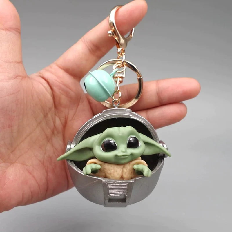 Disney Baby Yoda Keychain Yoda Model Keychain Kawaii Cartoon Pendant Keyring Anime Figure Key Chain for Kids Toy Gift