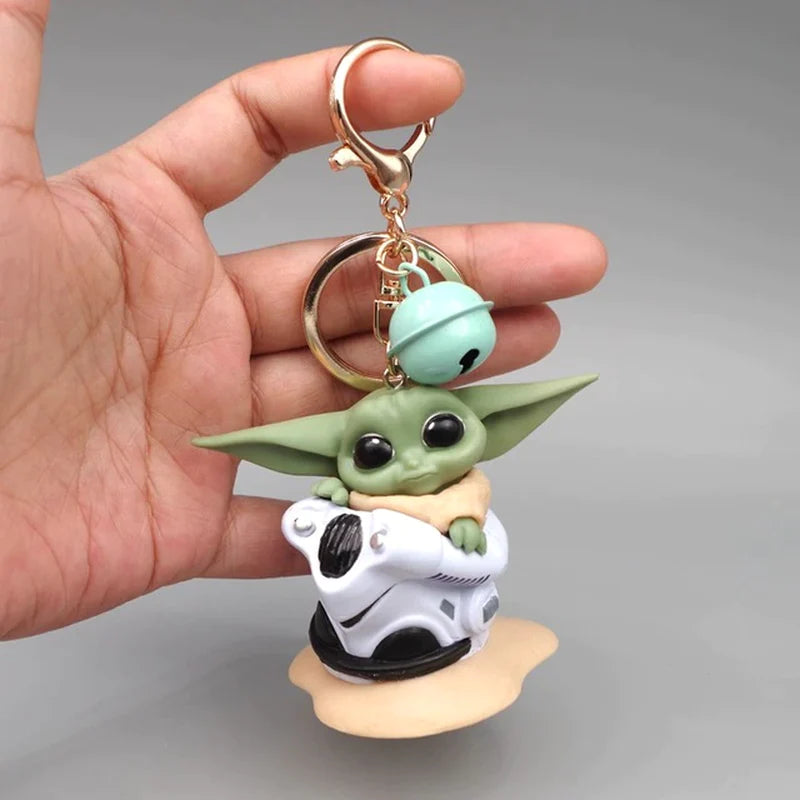 Disney Baby Yoda Keychain Yoda Model Keychain Kawaii Cartoon Pendant Keyring Anime Figure Key Chain for Kids Toy Gift